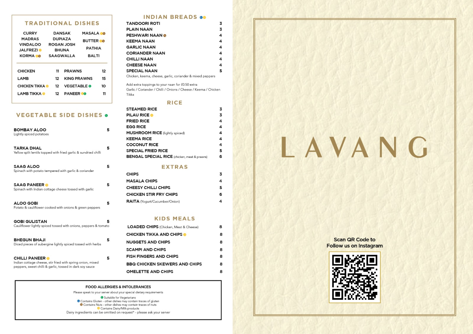 Lavang Dine-in Menu Image
